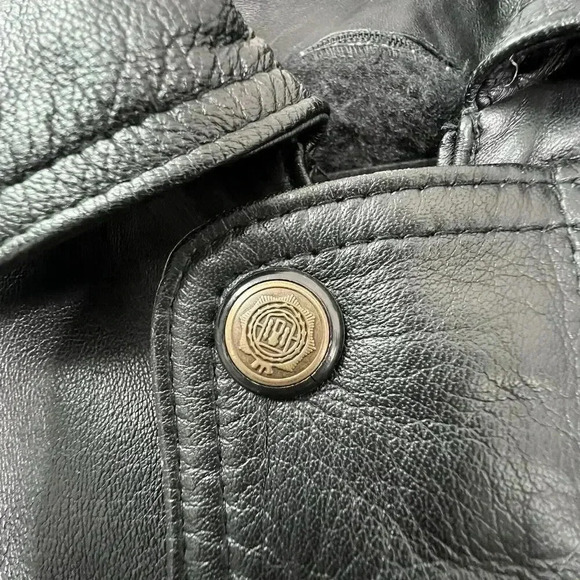 Vintage Stylish Retro Black Leather Belted Jacket Men’s Size L Made In Pakistan - Picture 7 of 16